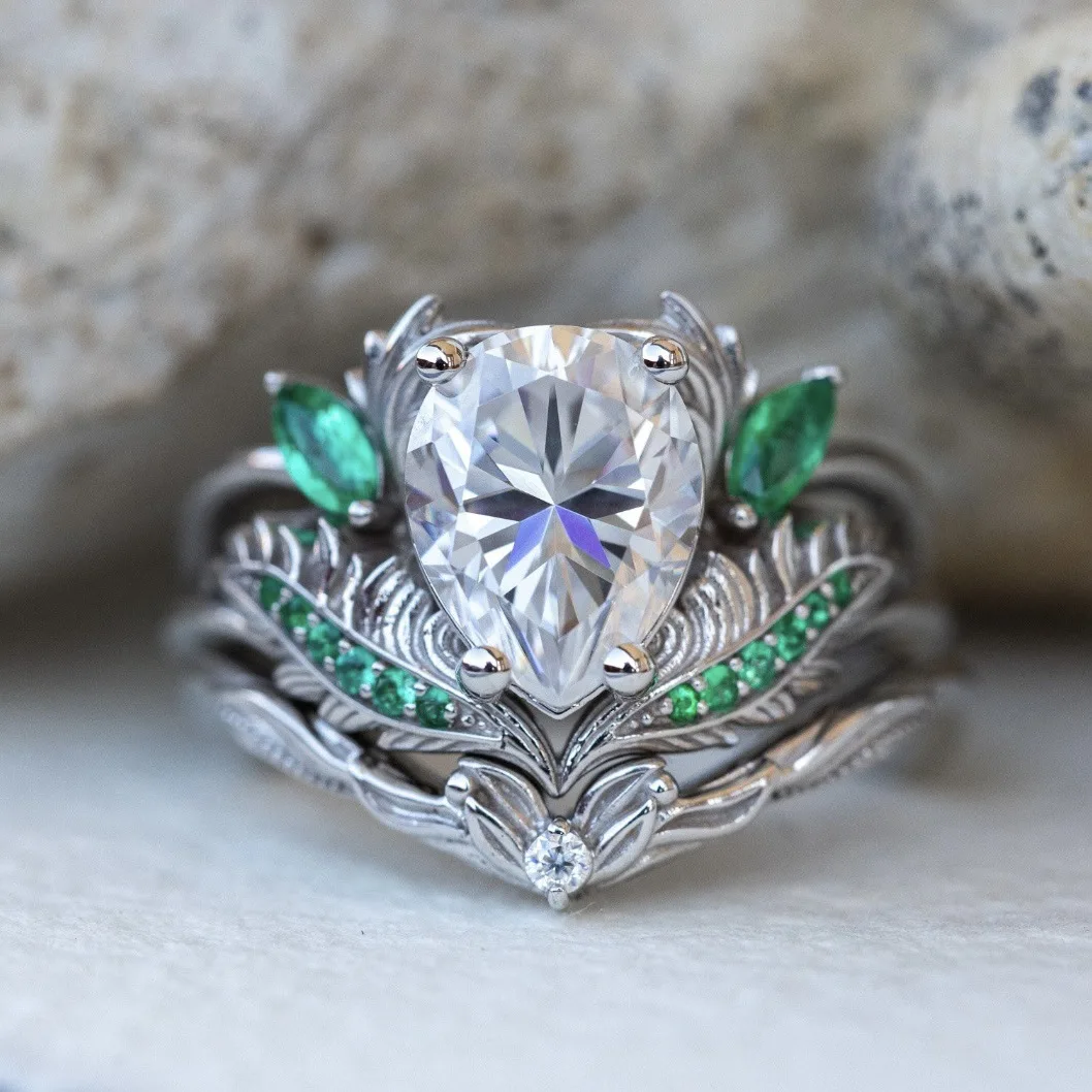 Silver Geometric Ring Set for Women 5 Silver Geometric Ring Set for Women - Image 5