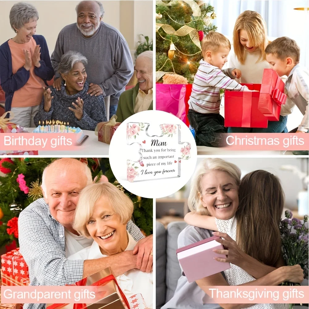 Elegant Pink Floral Acrylic Puzzle for Mom 4 Elegant Pink Floral Acrylic Puzzle for Mom - Image 4