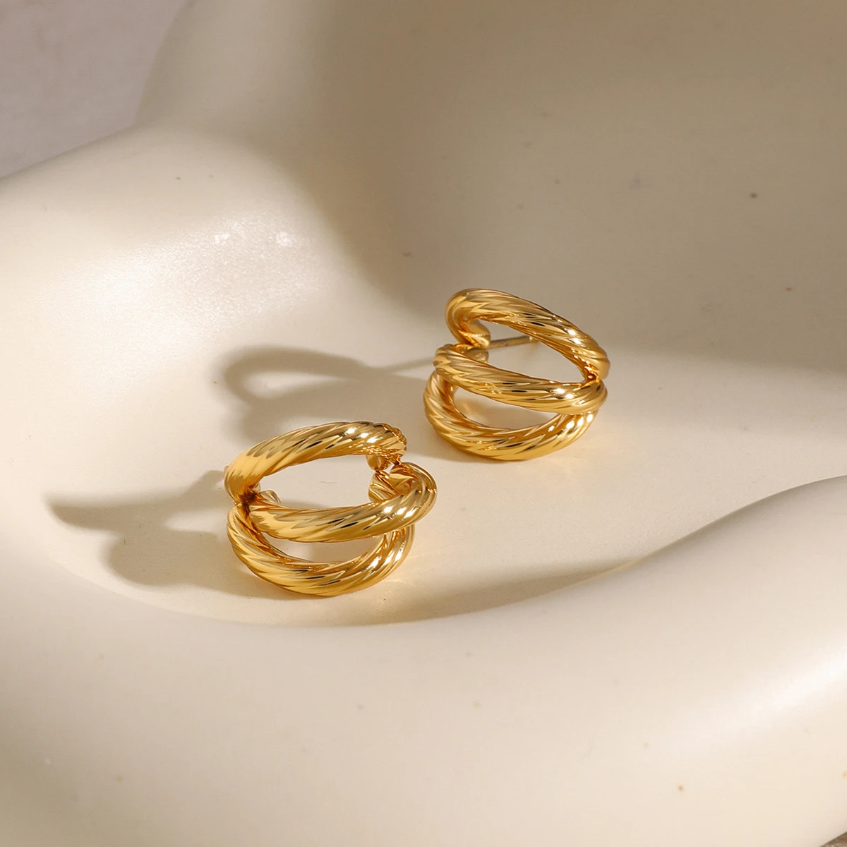 Stainless Steel Gold Hoop Earrings for Women 4 Stainless Steel Gold Hoop Earrings for Women - Image 4