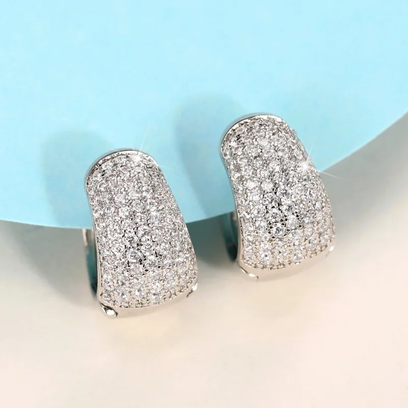 Silver Zircon Triangle Stud Earrings for Women 5 Silver Zircon Triangle Stud Earrings for Women - Image 5