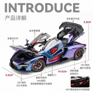 McLaren Senna 1:24 Diecast Model in Black 9 Sa5b4aaf3855245db8a49eed25fe87d2d6