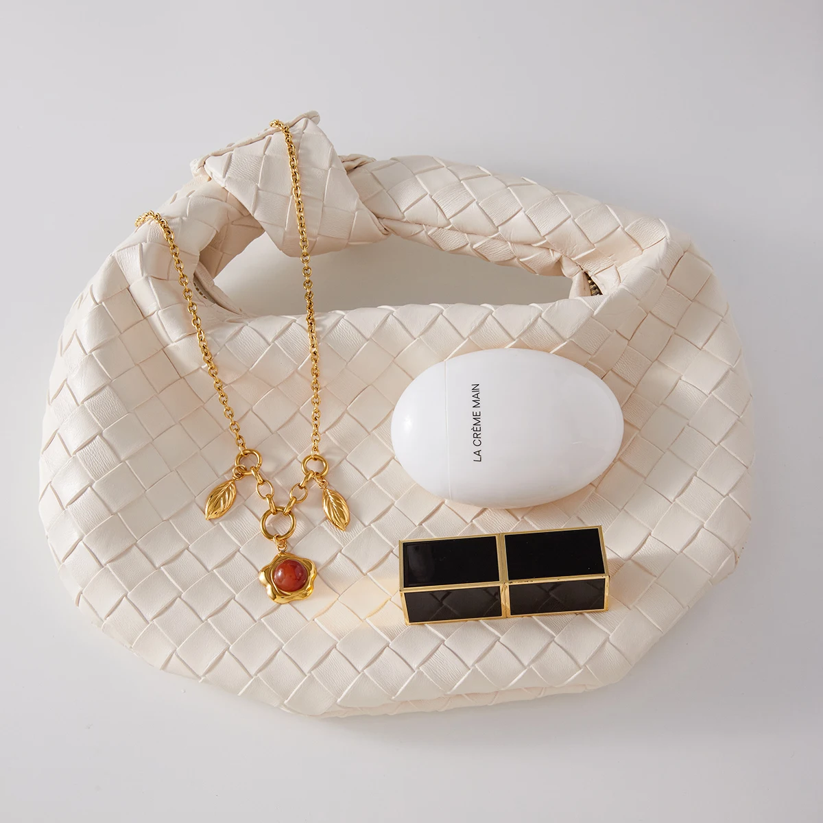 Vintage Gold Stainless Steel Necklace with Red Agate 5 Vintage Gold Stainless Steel Necklace with Red Agate - Image 5