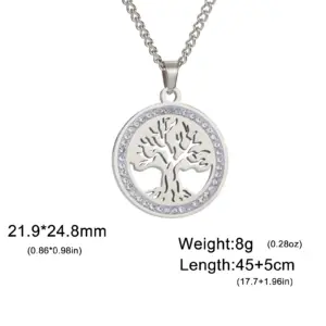 Stainless Steel Tree of Life Necklace for Women 18 Sa6100e6fcae246aab648c893eeff09eez