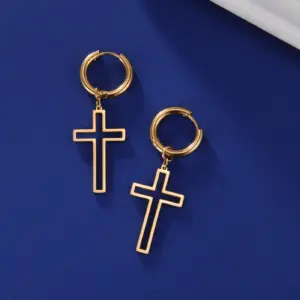 Stainless Steel Cross Drop Earrings for Men Women 13 Sa61f6c00c2964549ba7c1dade8dd441f7