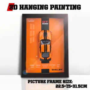 3D Car Wall Art with Dark Wood Frame 15 Sa62cda8514064215b2bb882f6f08eb8eJ