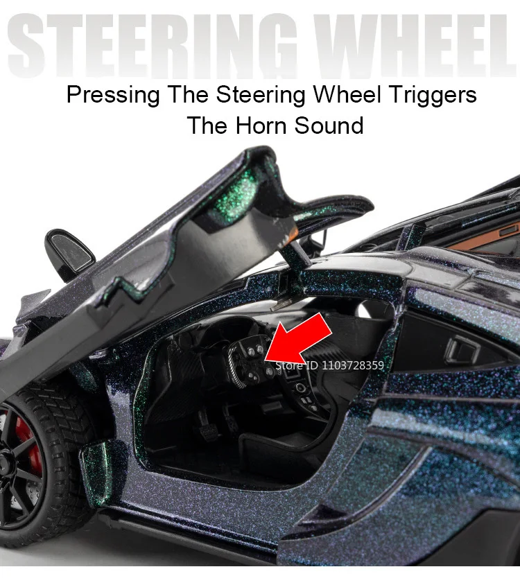 1:24 Scale P1 Sports Car Model with Lights 4 1:24 Scale P1 Sports Car Model with Lights - Image 4