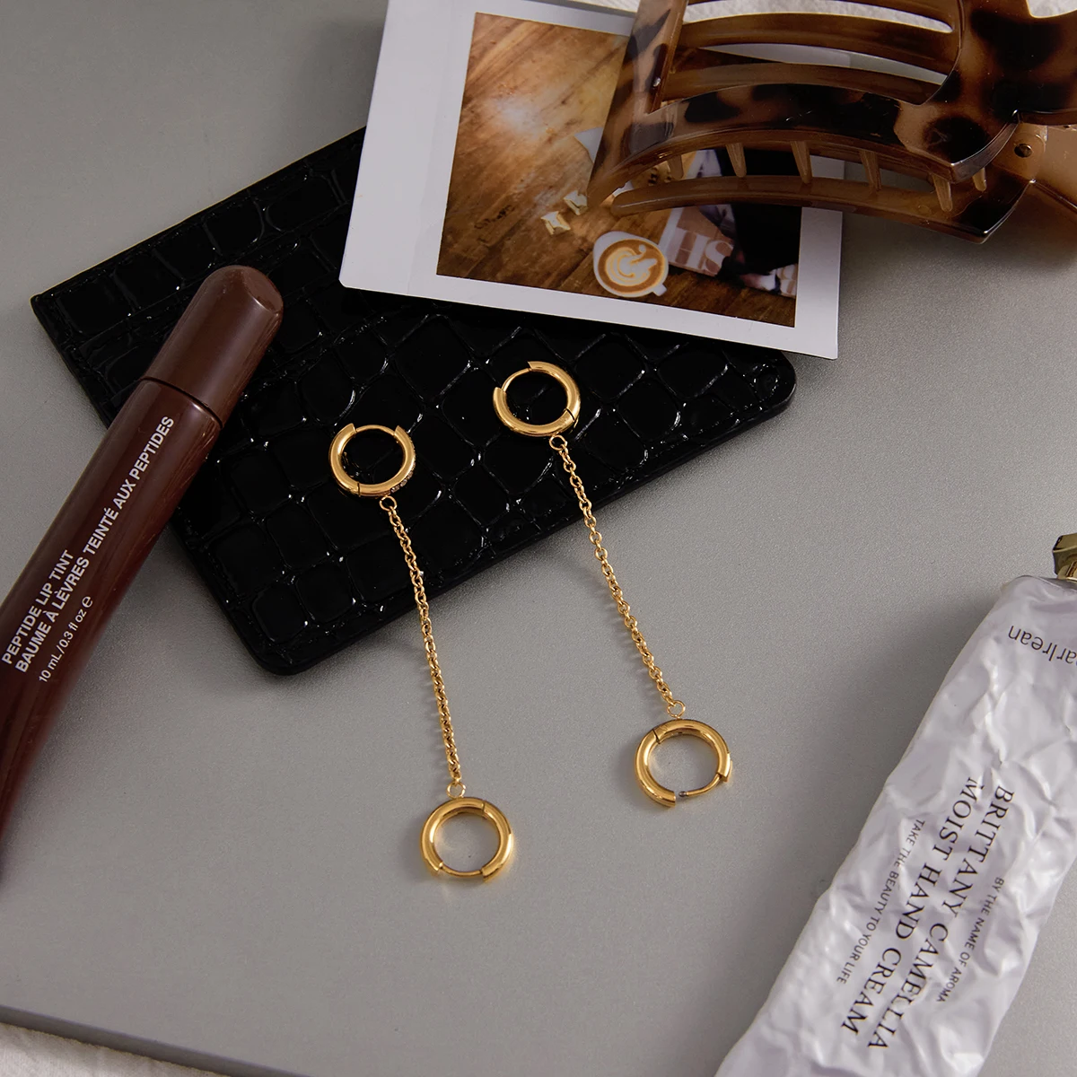 Gold-Tone Stainless Steel Clip Earrings 15mm 5 Gold-Tone Stainless Steel Clip Earrings 15mm - Image 5