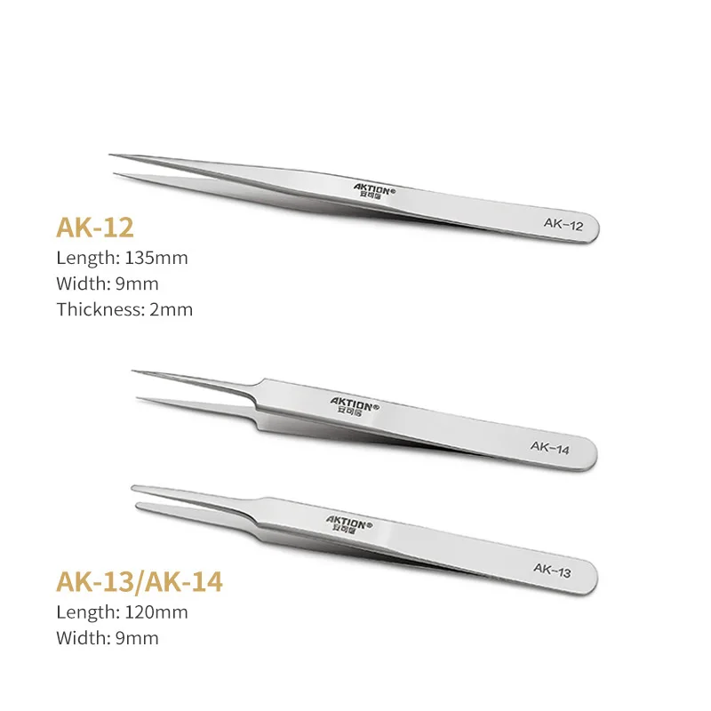 High-Precision Stainless Steel ESD Tweezers AK-10 to AK-17 3 High-Precision Stainless Steel ESD Tweezers AK-10 to AK-17 - Image 3