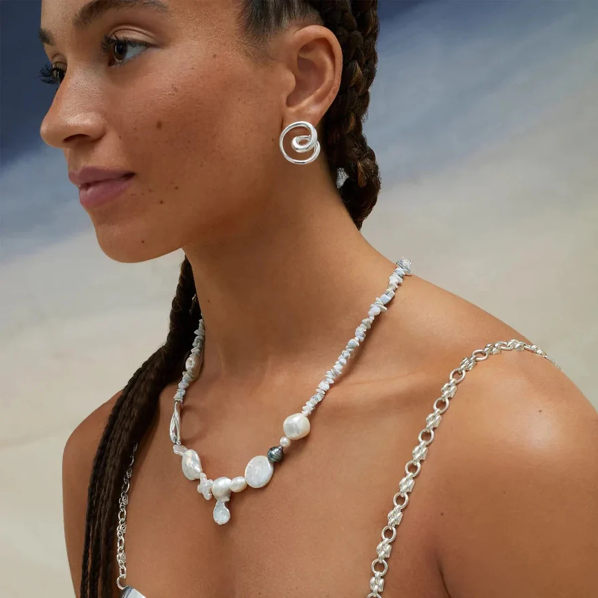 Stainless Steel Gold Spiral Hoop Earrings 2 Stainless Steel Gold Spiral Hoop Earrings - Image 2