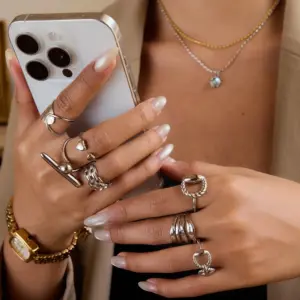 Stainless Steel Geometric Ring for Women 14 Sa71a64131d974d52a241fc35043a8921T