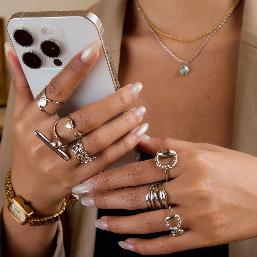 Stainless Steel Geometric Ring for Women 5 Stainless Steel Geometric Ring for Women - Image 5