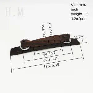 Takahashi Jazz Rose Wood Base Saddle Bridge 10 Sa722f3f1df1b4801a36ebd1065853e50c