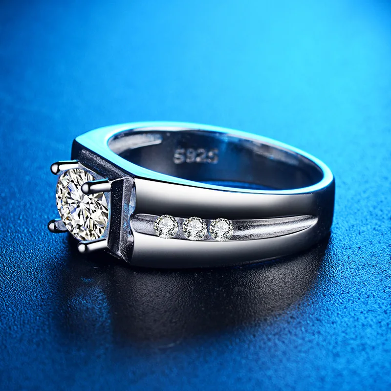 Elegant Men's Silver Ring with CZ Sparkle 3 Elegant Men's Silver Ring with CZ Sparkle - Image 3
