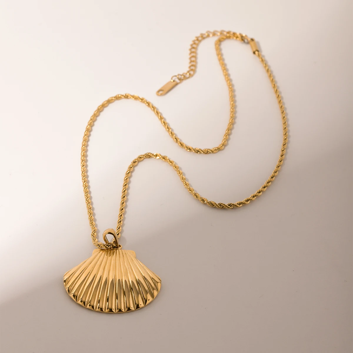 Ocean-Inspired Gold Stainless Steel Shell Necklace 4 Ocean-Inspired Gold Stainless Steel Shell Necklace - Image 4