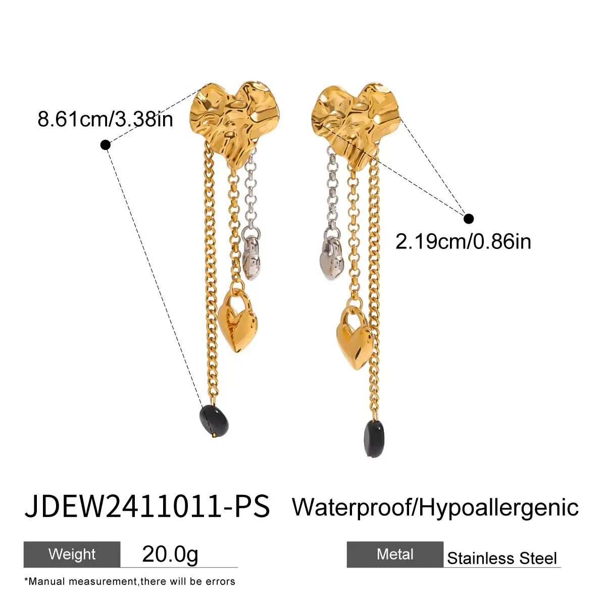 Stainless Steel Folded Heart Earrings 7 Stainless Steel Folded Heart Earrings - Image 7