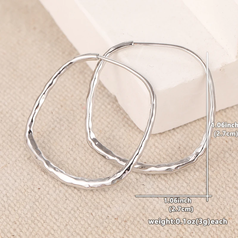 Vintage Silver Hoop Earrings with Geometric Carvings 6 Vintage Silver Hoop Earrings with Geometric Carvings - Image 6