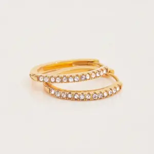Gold Stainless Steel Hoop Earrings with Zirconia 11 Sa7d2315be240494083df5802496b9726n
