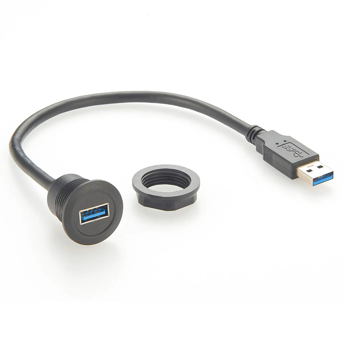 USB 3.0 Panel Mount Extension Cable 0.3m 4 USB 3.0 Panel Mount Extension Cable 0.3m - Image 4