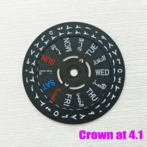Black Date and Week Wheel for NH35/NH36 Movements 18 Sa7eba188225442f8819e8c20faf09dfaj
