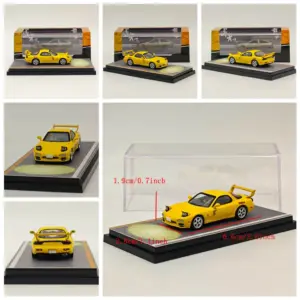 Diecast RX-7 Model 1:64 Scale White & Yellow 14 Sa7ec0021ad9f44099d2fb8d23c649fb5f