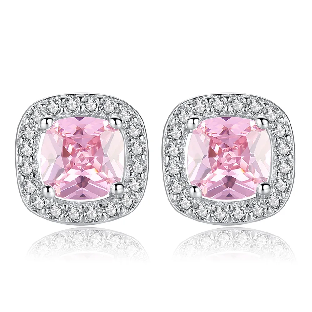 Sterling Silver Round Earrings with Cubic Zirconia 2 Sterling Silver Round Earrings with Cubic Zirconia - Image 2
