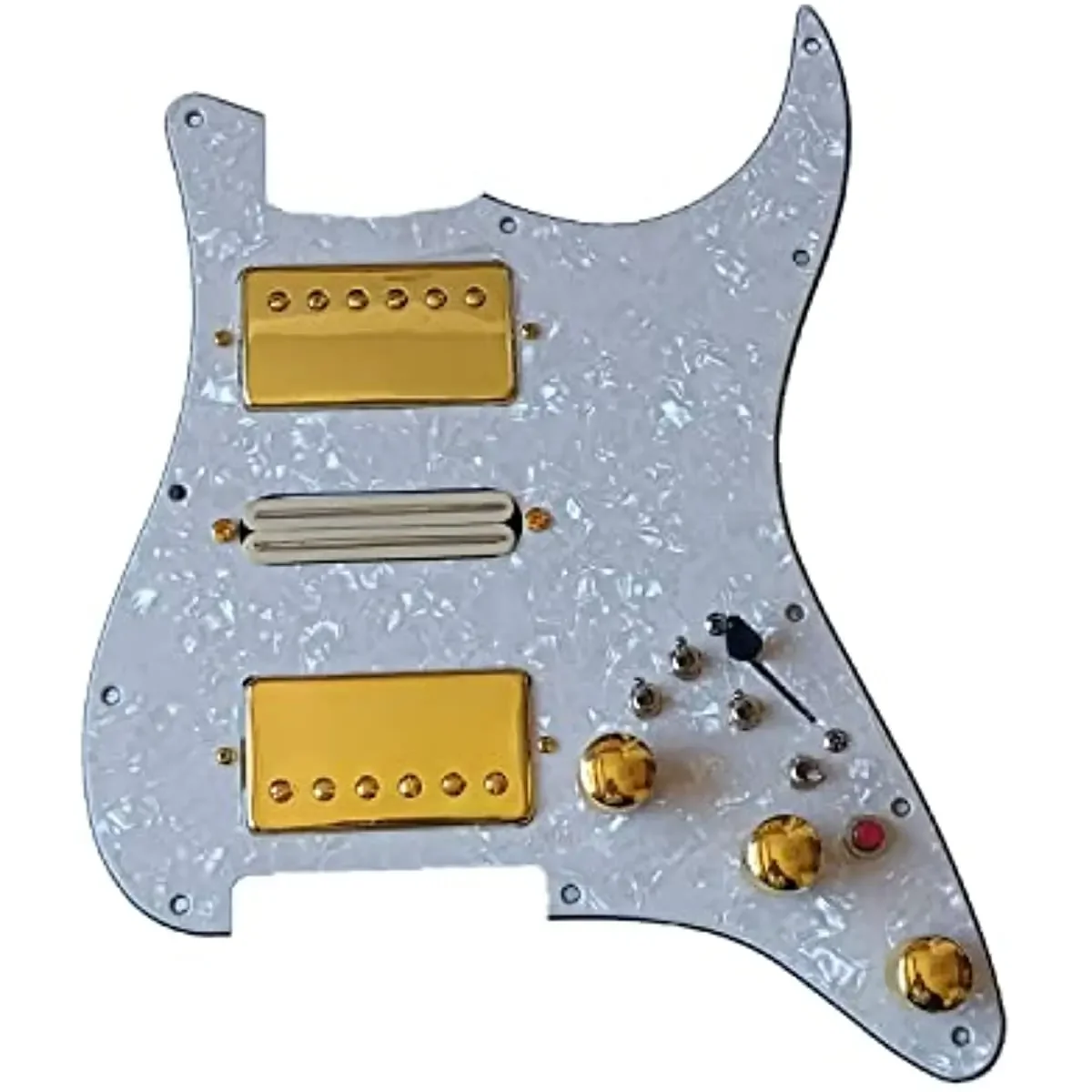 White Pearl Pickguard Set for Fender Stratocaster 2 White Pearl Pickguard Set for Fender Stratocaster - Image 2