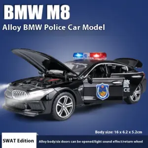 White BMW M8 Police Diecast Model 1:32 Scale 15 Sa83be522303741a881ab50ed859a4127Z