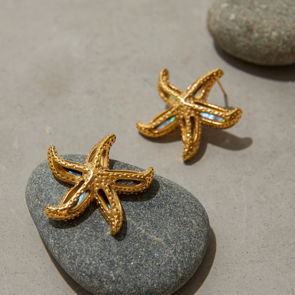 Stainless Steel Gold Starfish Earrings 3 Stainless Steel Gold Starfish Earrings - Image 3