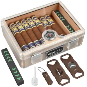 Glass-Top Cigar Humidor for Enthusiasts 17 Sa869925c28c643639eed87e557a1fa55H