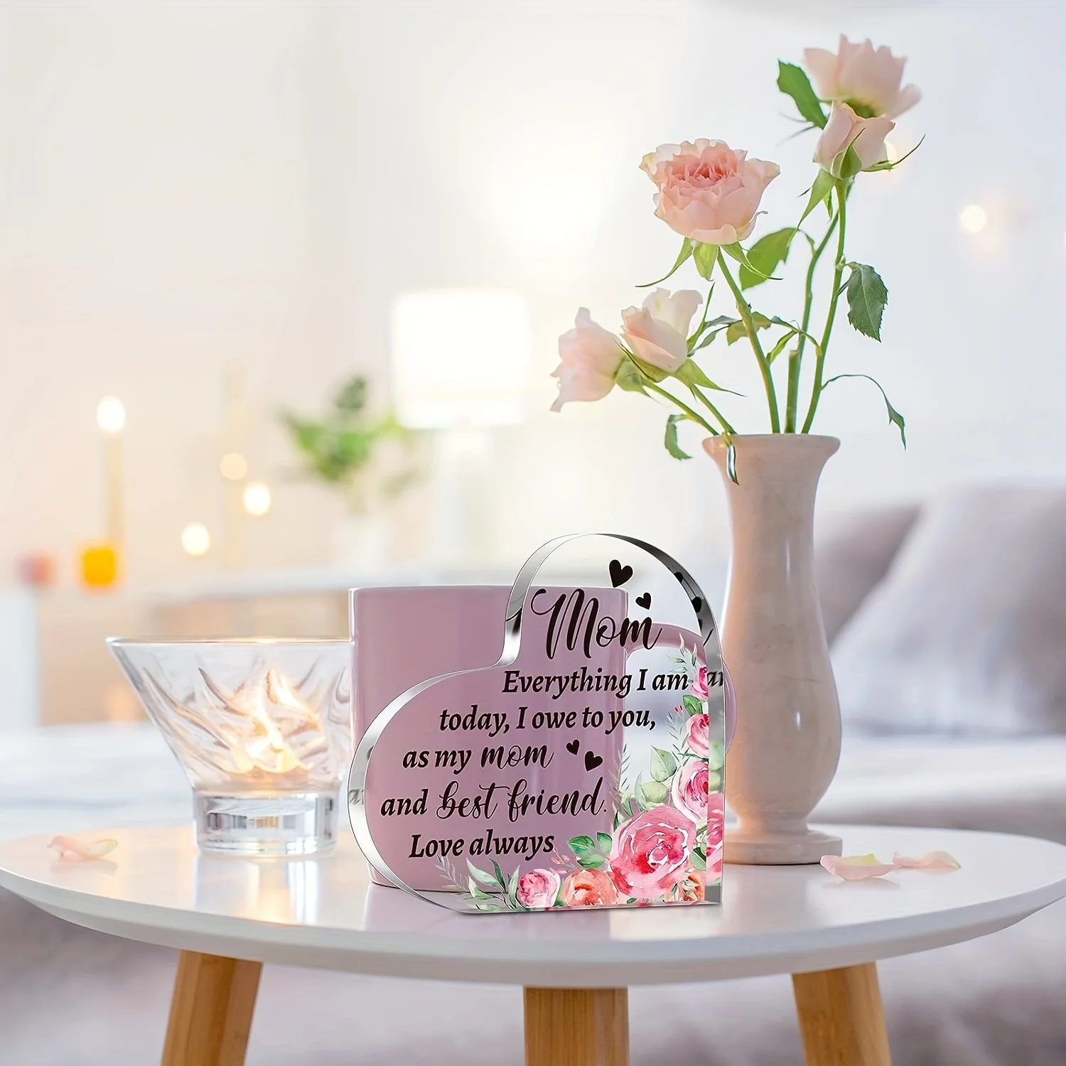 Heart-Shaped Acrylic Floral Gift for Moms 5 Heart-Shaped Acrylic Floral Gift for Moms - Image 5