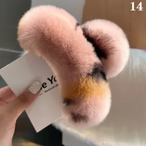 Plush Bunny Fur Hair Clip for Women 17 Sa875b43cd38943c99b9d0345d2ba5f76Y