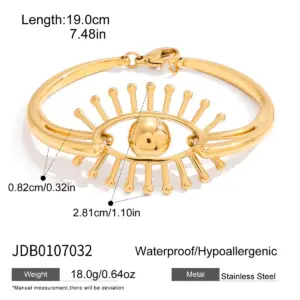Stainless Steel Geometric Eye Bracelet for Women 16 Sa8789f8797934ce89631a366e4043840J