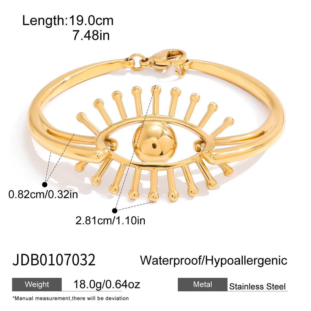 Stainless Steel Geometric Eye Bracelet for Women 8 Stainless Steel Geometric Eye Bracelet for Women - Image 8