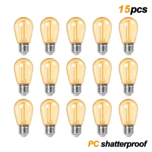 15-Pack Amber Edison-Style LED Bulbs for Outdoors