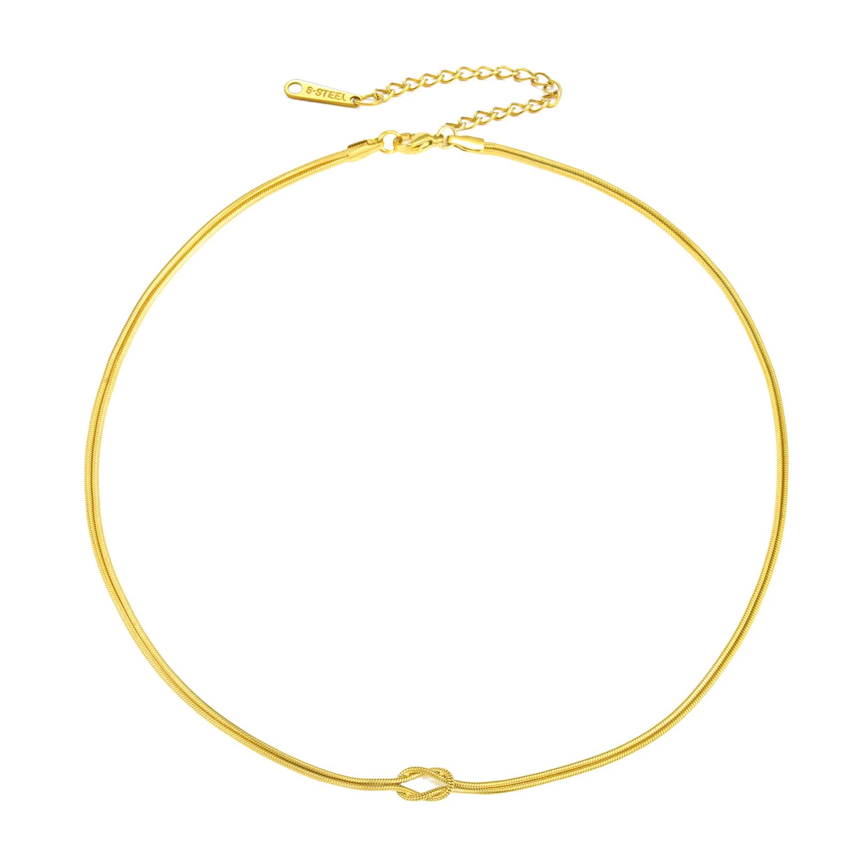 Stainless Steel Double Snake Necklace 8 Stainless Steel Double Snake Necklace - Image 8