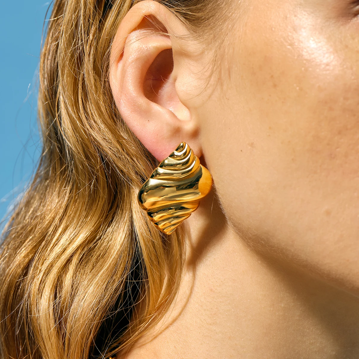 Marine-Inspired Stainless Steel Earrings Collection 3 Marine-Inspired Stainless Steel Earrings Collection - Image 3