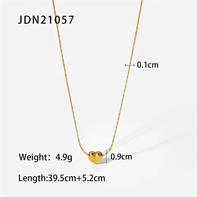 Gold Stainless Steel Heart Necklace 45cm 7 Gold Stainless Steel Heart Necklace 45cm - Image 7