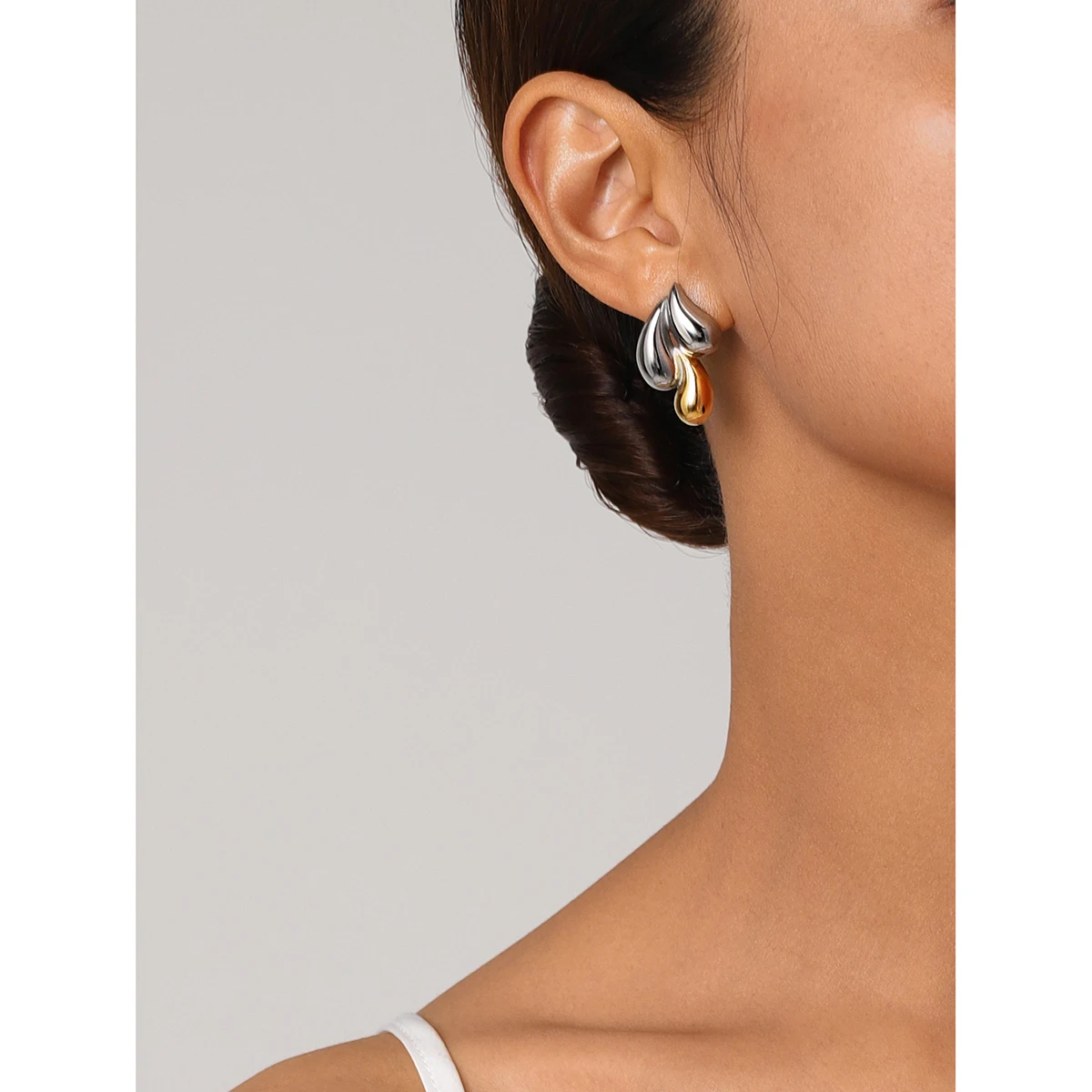 Stainless Steel Water Drop Earrings 2 Stainless Steel Water Drop Earrings - Image 2