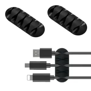 Black Silicone Cable Organizer with 7 Slots 12 Sa8fee1b817c74aa1839d6ea0de44c010t