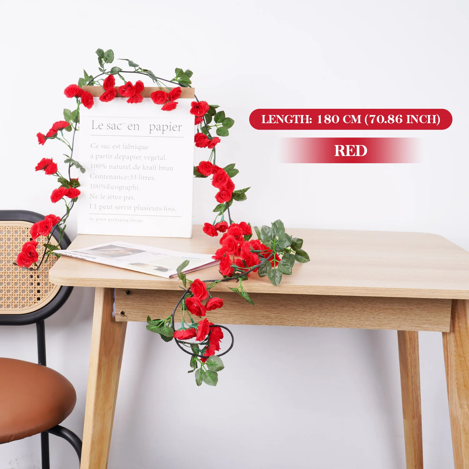 Vibrant Pink Silk Flower Vine for Decor 8 Vibrant Pink Silk Flower Vine for Decor - Image 8