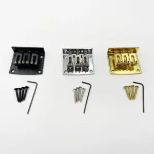 3-String Guitar Bridge Drawplate in Chrome, Gold, Black 10 Sa93376cc98b24496af8fc197d050933cE