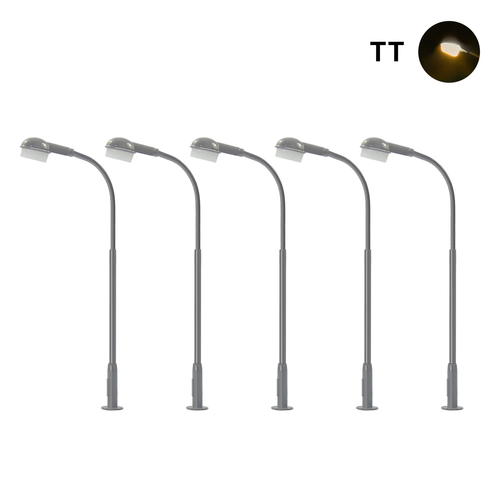 TT Scale Metal Street Lamps Set of 5 2 TT Scale Metal Street Lamps Set of 5 - Image 2