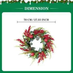 70cm Rustic Christmas Wreath with Red Berries 10 Sa99120c24afe461c8f2890722afcf901m