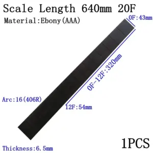 Elegant African Ebony Guitar Fingerboard 17 Sa9b0c530895143b9af8c8ecc2cc9615af