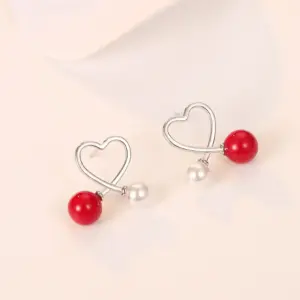 Heart-Shaped Pearl Earrings with Silver or Rose Gold 12 Sa9b9ed503440470ea9f923e37df4c3dek