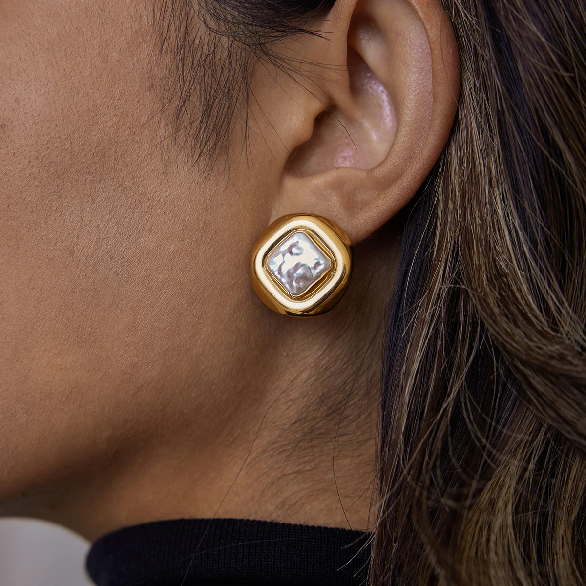 Stainless Steel Imitation Pearl Earrings Collection 3 Stainless Steel Imitation Pearl Earrings Collection - Image 3