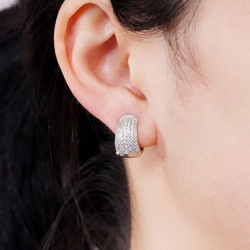 Silver Zircon Triangle Stud Earrings for Women 2 Silver Zircon Triangle Stud Earrings for Women - Image 2