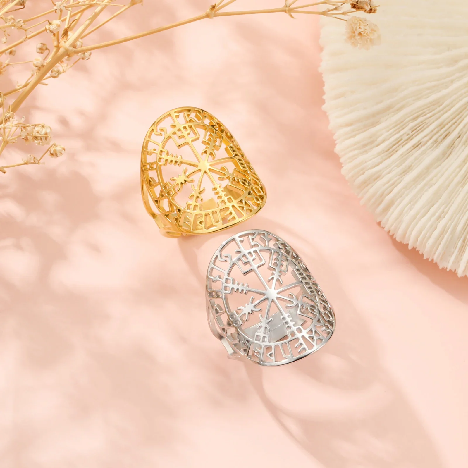 Nordic Vegvisir Stainless Steel Ring 3 Nordic Vegvisir Stainless Steel Ring - Image 3