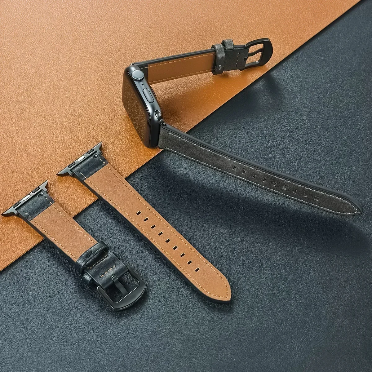 Leather Watch Band for Apple Watch Series 1-10 5 Leather Watch Band for Apple Watch Series 1-10 - Image 5