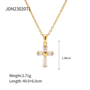 Geometric Cross Necklace in Stainless Steel 13 Saa0803810ef245198083074cf0fe1005Q